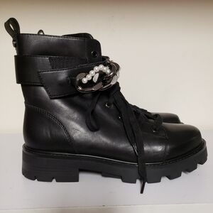 Karl Lagerfeld Paris Womens Combat Boots